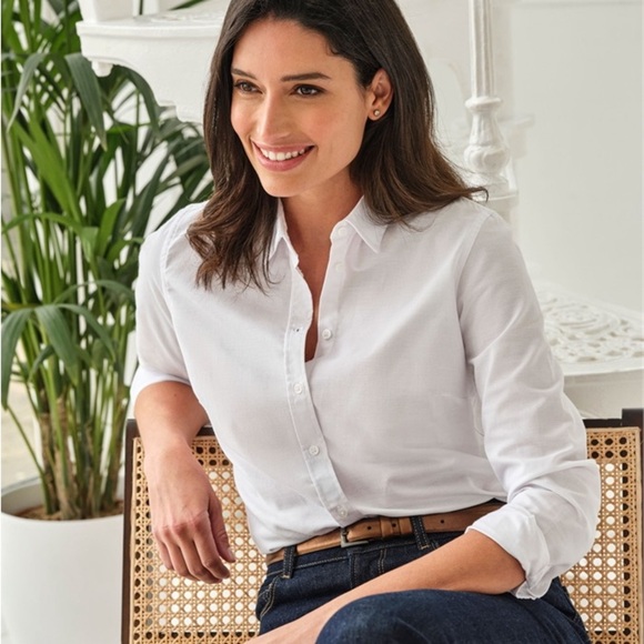 Pure Collection Cotton Shirt In Size 14/16 - Picture 1 of 5